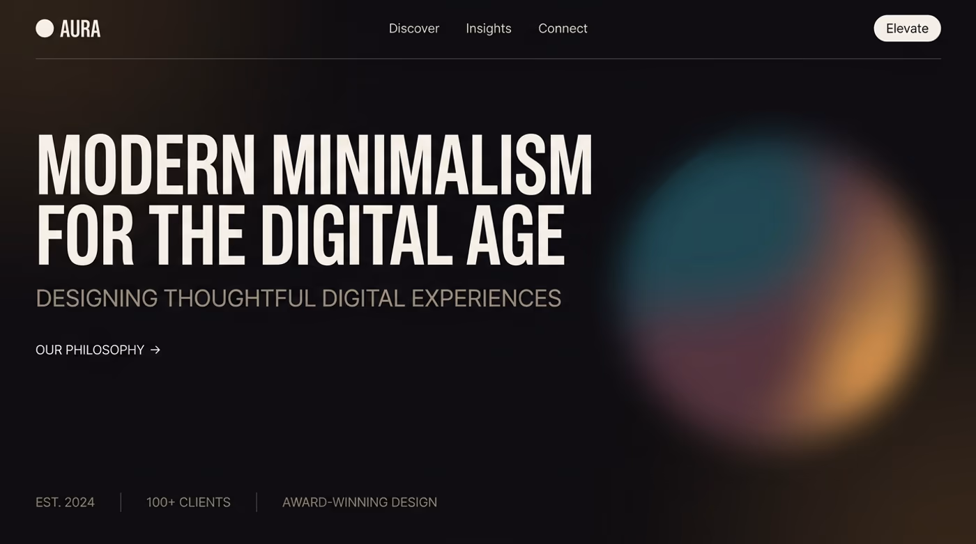 Modern minimal website design